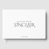 Romantische Elegante Typografie Hochzeitsgast-Buch Gästebuch (Vorderseite)