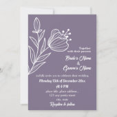 Romantische, elegante und blumengeschmückte Hochze Einladung (Vorderseite)