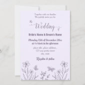 Romantische, elegante und blumengeschmückte Hochze Einladung (Vorderseite)