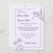 Romantische, elegante und blumengeschmückte Hochze Einladung (Vorderseite)