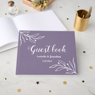 Romantische, elegante und blumengeschmückte Hochze Gästebuch