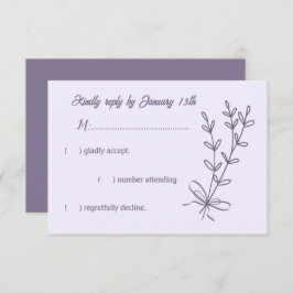 Romantische, elegante und blumengeschmückte Hochze RSVP Karte