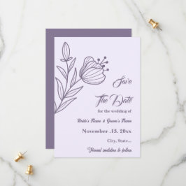 Romantische, elegante und blumengeschmückte Hochze Save The Date