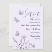 Romantische, elegante und blumengeschmückte Hochze Save The Date (Vorderseite)