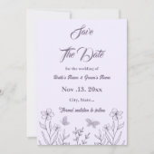 Romantische, elegante und blumengeschmückte Hochze Save The Date (Vorderseite)