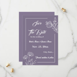 Romantische, elegante und blumengeschmückte Hochze Save The Date