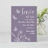 Romantische, elegante und blumengeschmückte Hochze Save The Date (Stehend Vorderseite)