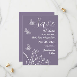 Romantische, elegante und blumengeschmückte Hochze Save The Date