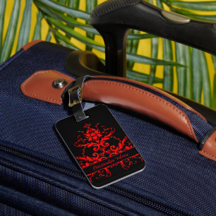 Romantische, elegante Vintage Damaske Gepäckanhänger