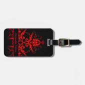 Romantische, elegante Vintage Damaske Gepäckanhänger (Vorderseite horizontal)