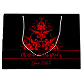 Romantische, elegante Vintage Damaske Große Geschenktüte (Vorderseite)