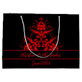 Romantische, elegante Vintage Damaske Große Geschenktüte (Rückseite)