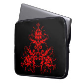 Romantische, elegante Vintage Damaske Roter Goth Laptopschutzhülle (Vorderseite Links)