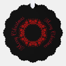 Romantische, elegante Vintage Damaske Roter Goth Ornament Karte