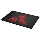Romantische, elegante Vintage Damaske Roter Goth Schneidebrett (Ecke)