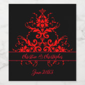 Romantische, elegante Vintage Damaske Weinetikett (Einzelnes Label)