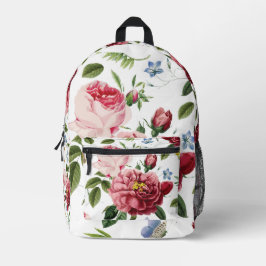 Romantische elegante Vintage-Rosen in Rosa Bedruckter Rucksack