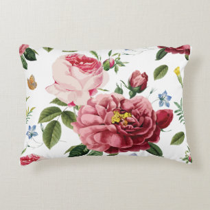 Romantische elegante Vintage-Rosen in Rosa Dekokissen