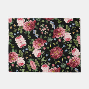 Romantische elegante Vintage-Rosen in Rosa Fußmatte