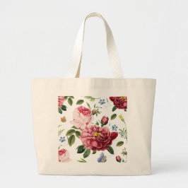 Romantische elegante Vintage-Rosen in Rosa Jumbo Stoffbeutel