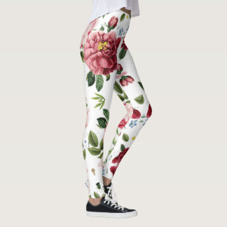 Romantische elegante Vintage-Rosen in Rosa Leggings