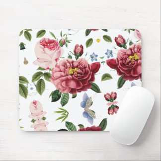 Romantische elegante Vintage-Rosen in Rosa Mousepad