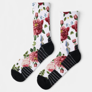 Romantische elegante Vintage-Rosen in Rosa Socken
