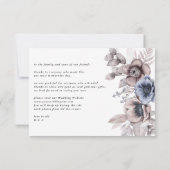 Romantische Elegante Wasserfarben Blumen Non Foto Dankeskarte (Rückseite)