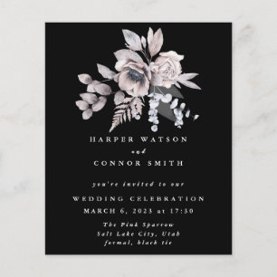 Romantische elegante Wasserfarben Budget Blumenzeh Flyer