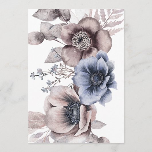 Romantische elegante Watercolor Blumenkarte Menükarte (Rückseite)