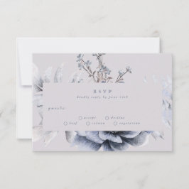 Romantische elegante Winter Floral Wedding RSVP Ca