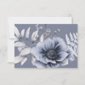 Romantische elegante Winter Floral Wedding RSVP Ca (Rückseite)