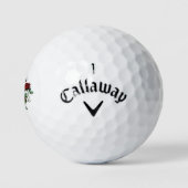 Romantische Eleganz rosa blühender Rosen Golfball (Logo)