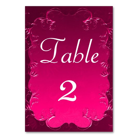 Romantische Eleganz Vintag-rosa Hochzeit Tischnummer (Vorderseite)