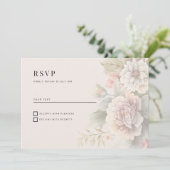 Romantische Elfenbein Rosa Blütenblütenblüte UAWG Einladung (Stehend Vorderseite)