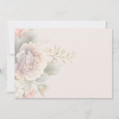 Romantische Elfenbein Rosa Blütenblütenblüte UAWG Einladung (Rückseite)