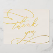 Romantische Elfenbein und Goldfoil dank Karte (Vorderseite)