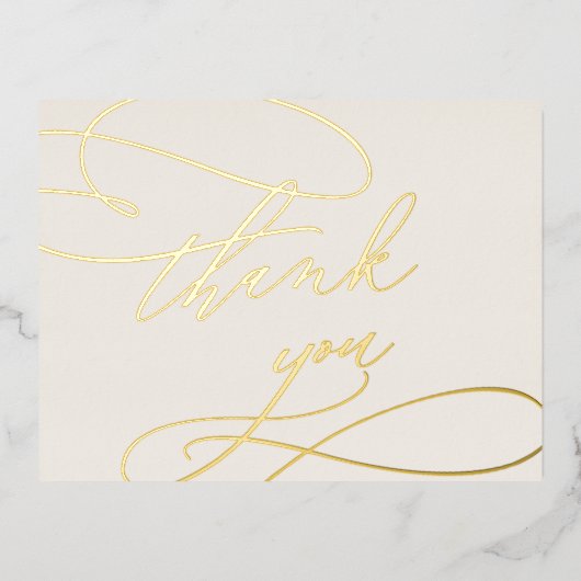 Romantische Elfenbein und Goldfoil dank Karte (Vorderseite)