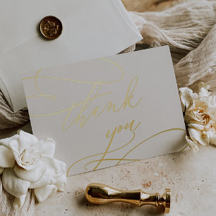 Romantische Elfenbein und Goldfoil dank Karte