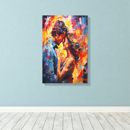 Romantische Embrace Expressionismus Abstrakte Lieb Leinwanddruck (Insitu (Holzboden))