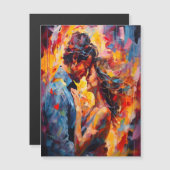 Romantische Embrace Expressionismus Abstrakte Lieb Magnetkarte (Vorne/Hinten)