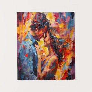Romantische Embrace Expressionismus Abstrakte Lieb Wandteppich