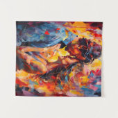 Romantische Embrace Expressionismus Abstrakte Lieb Wandteppich (Vorderseite (Horizontal))