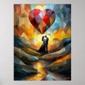 Romantische Embrase unter einem harten Glasherz Poster (Vorne)