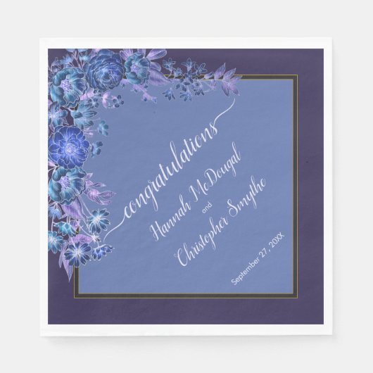 Romantische Engagement-Partei Moonlight-Wildblumen Serviette (Vorderseite)