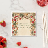 Romantische Erdbeer-Blumen-Brautparty Serviette (Beispiel)