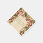 Romantische Erdbeer-Blumen-Brautparty Serviette (Ecke)