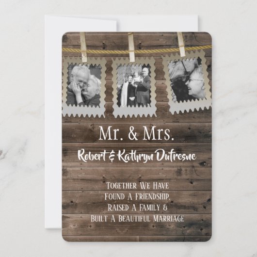 Romantische Erneuerung mit Fotos Einladung (Vorderseite)