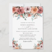 Romantische Ethereal Blush Peach Floral Wedding Einladung (Vorderseite)