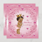 Romantische Ethnisch-Prinzessin-Liebe Herz-Babydus Einladung (Vorne/Hinten)